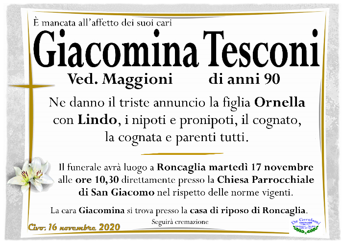 Tesconi Giacomina: Immagine Elenchi