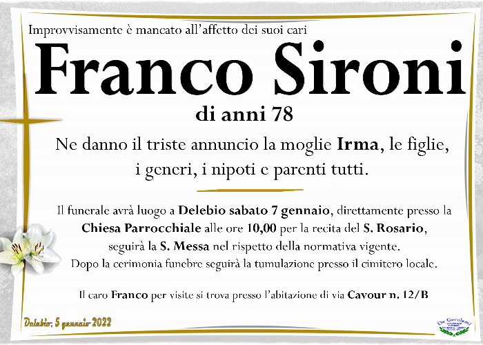 SIRONI FRANCO: Immagine Elenchi