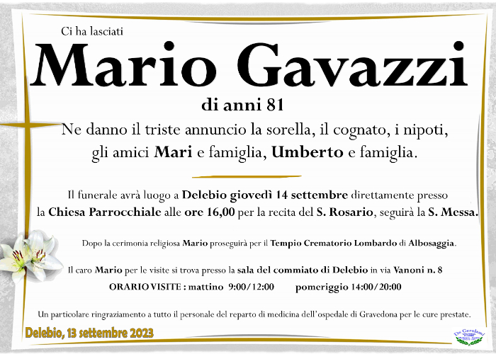 Mario Gavazzi: Immagine Elenchi
