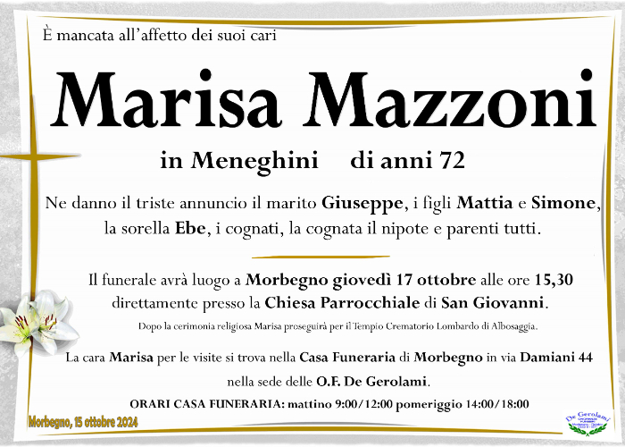 Mazzoni Marisa: Immagine Elenchi