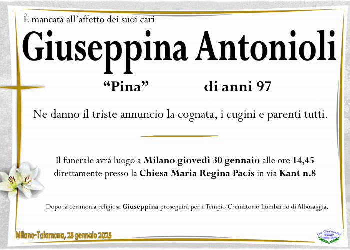 Antonioli Giuseppina Savina: Immagine Elenchi