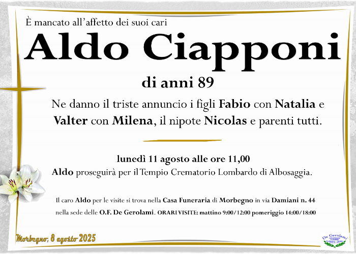 Alfonso Aldo Ciapponi: Immagine Elenchi