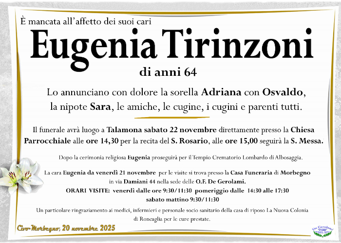 Tirinzoni Eugenia: Immagine Elenchi