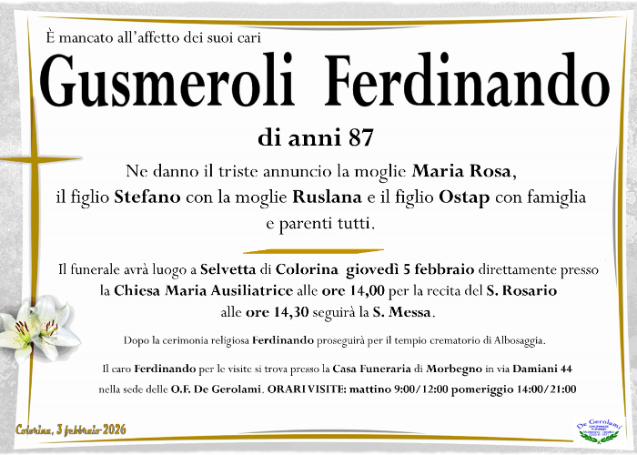 Gusmeroli Ferdinando: Immagine Elenchi