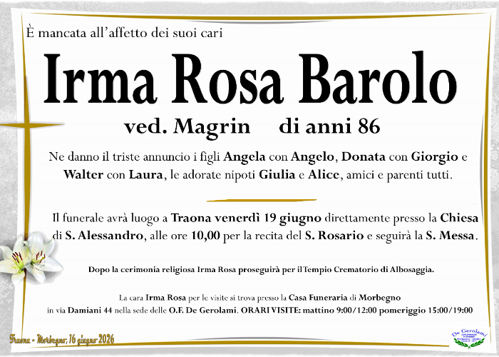 Irma Rosa Barolo: Immagine Elenchi