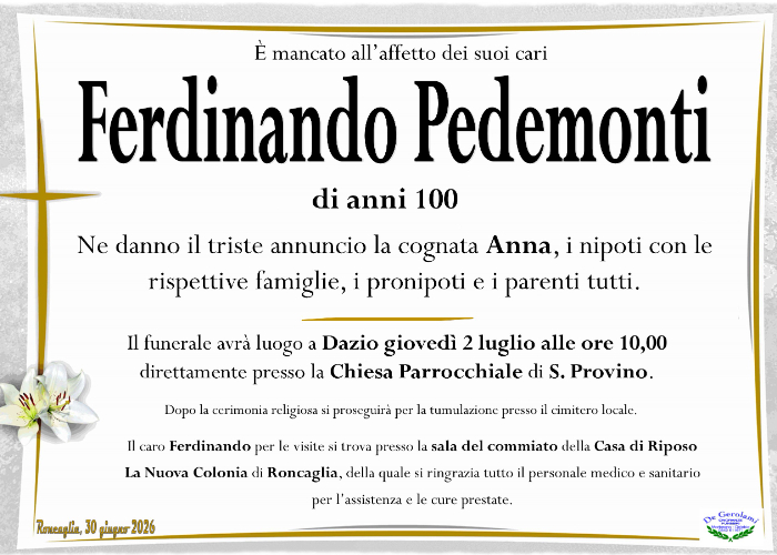 Pedemonti Ferdinando: Immagine Elenchi