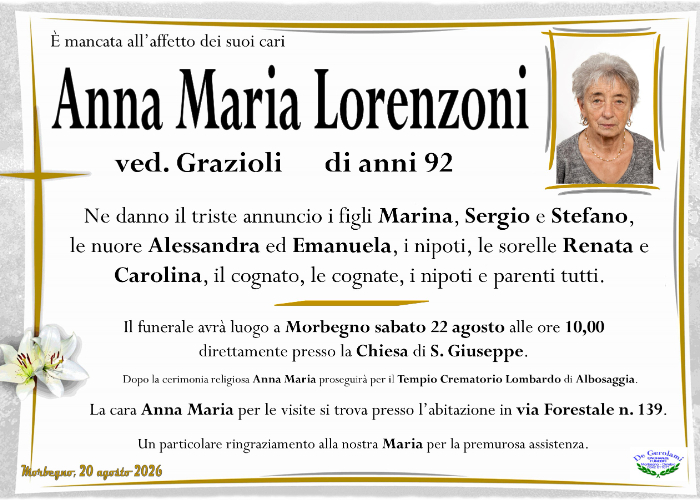 Lorenzoni Anna Maria: Immagine Elenchi