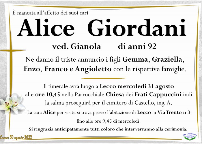 Alice Giordani: Immagine Elenchi