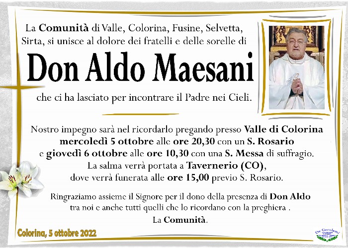 Don Aldo Maesani: Immagine Elenchi