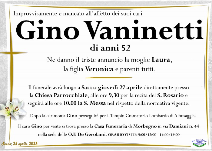 Vaninetti Gino: Immagine Elenchi
