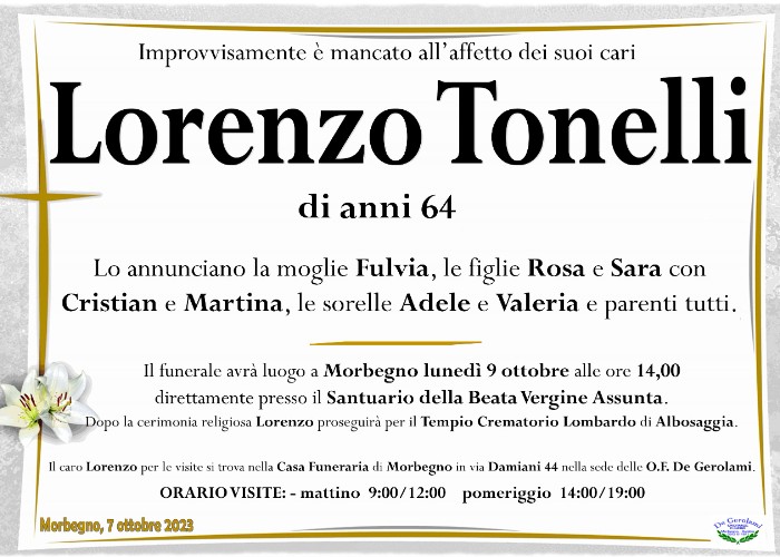 Tonelli Lorenzo: Immagine Elenchi