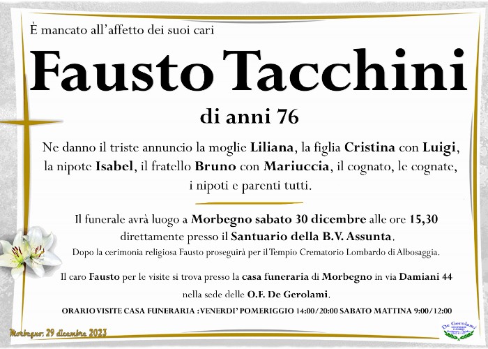 Tacchini Fausto: Immagine Elenchi