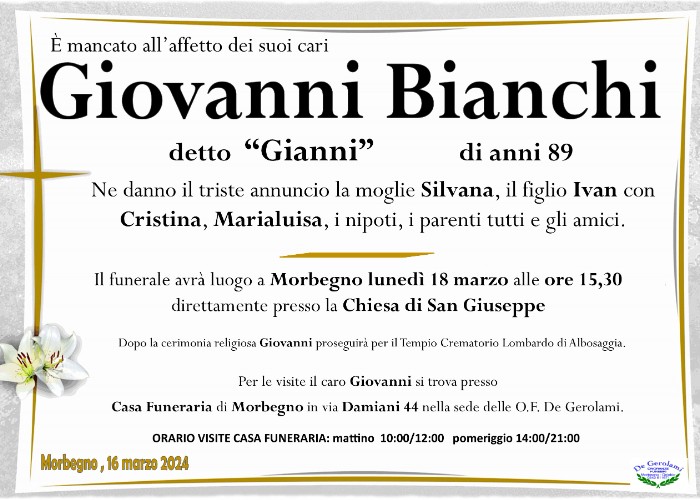 Giovanni Bianchi: Immagine Elenchi