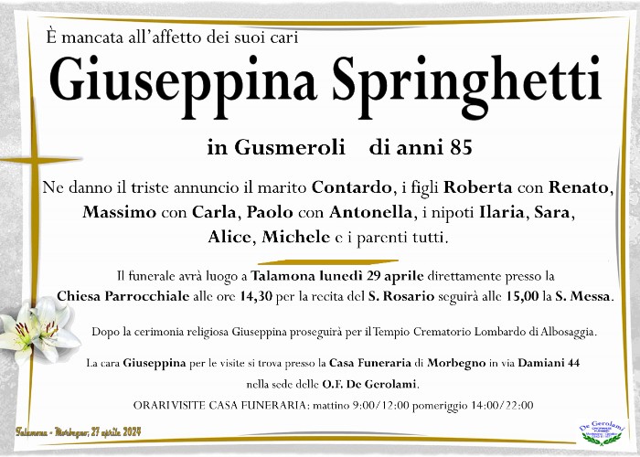 Springhetti Giuseppina: Immagine Elenchi