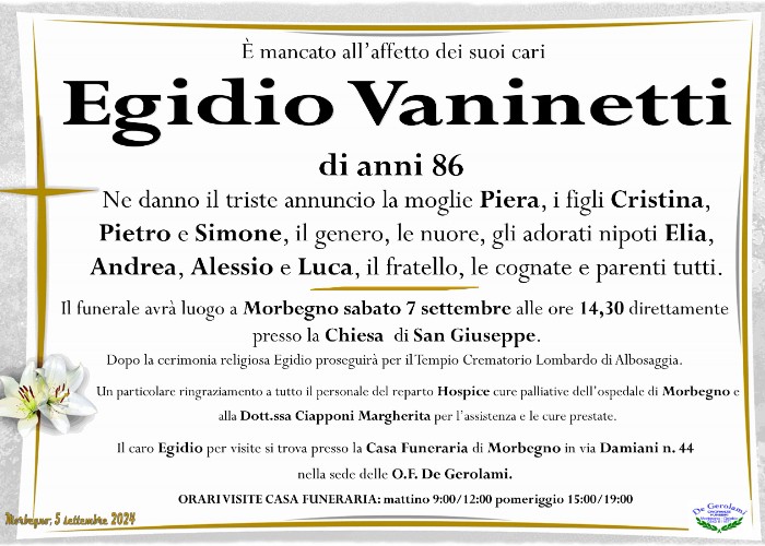 Vaninetti Egidio: Immagine Elenchi