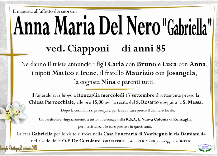 Del Nero Anna Maria: Immagine Elenchi