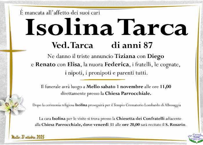 Tarca Isolina: Immagine Elenchi